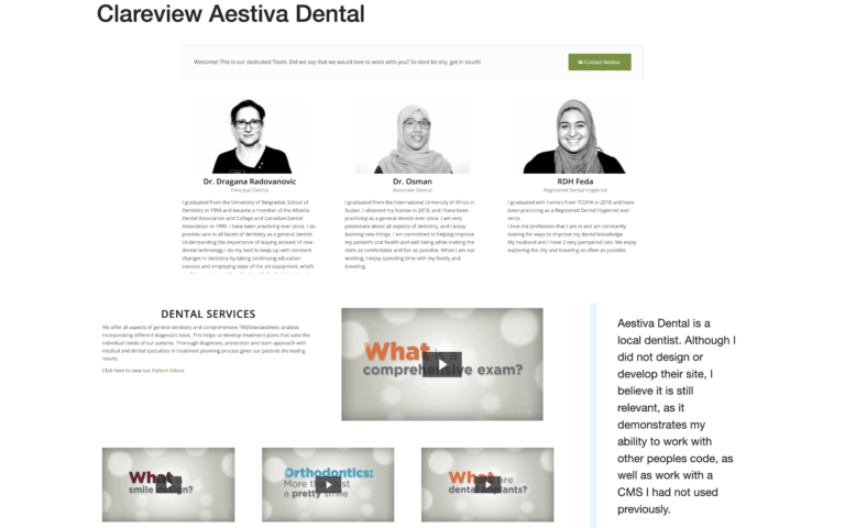 Aestiva Dental website