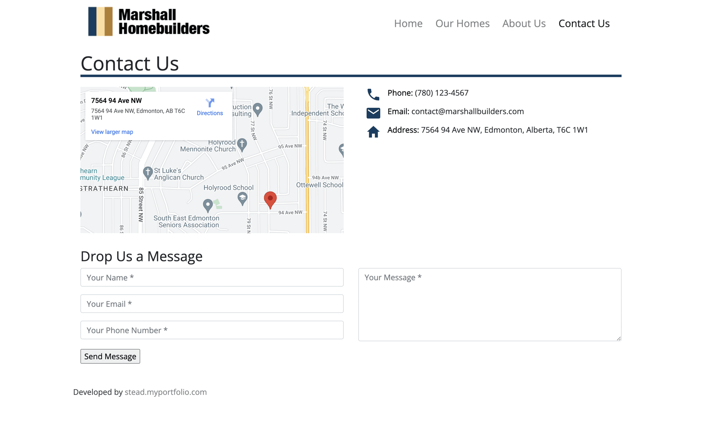 Marshall Homebuilders website