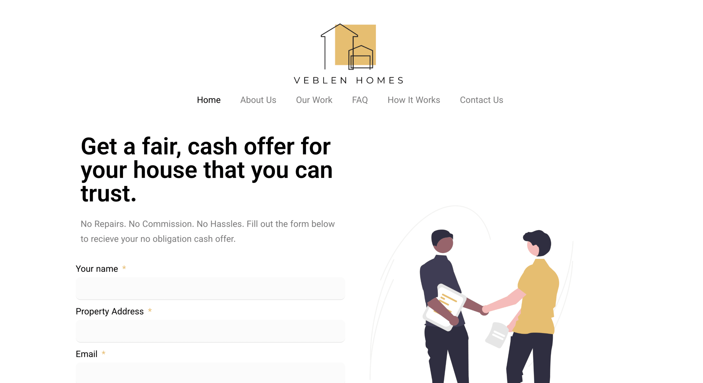 Veblen Homes website