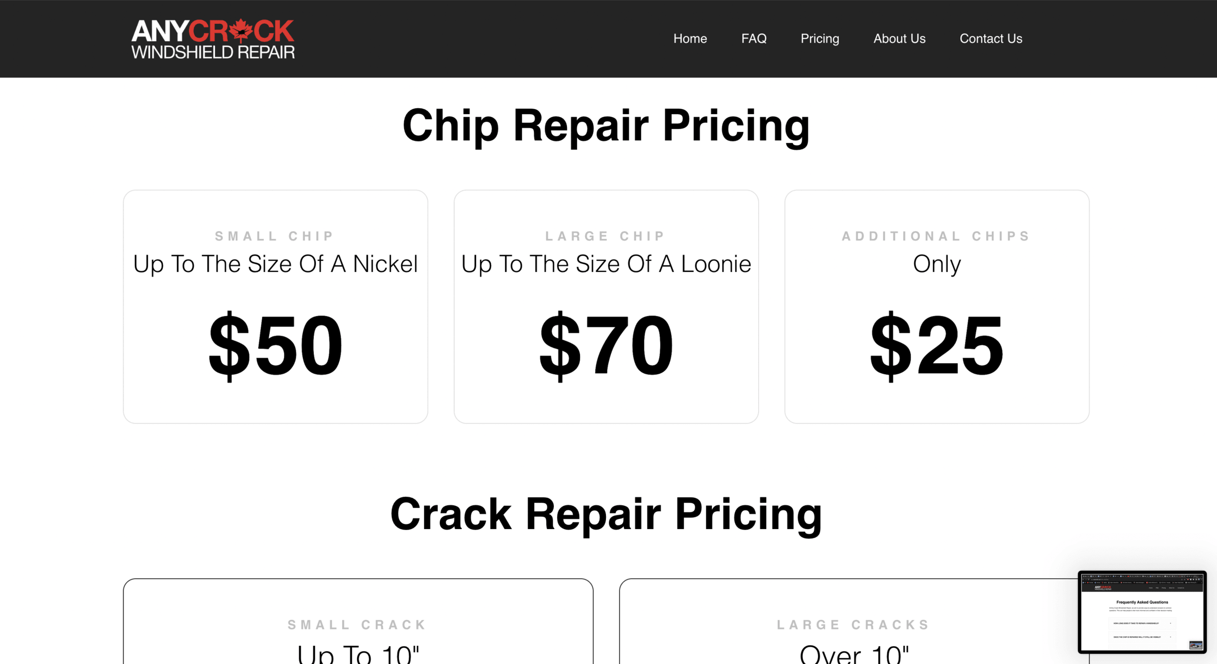 Any Crack Windshield Repair after launch